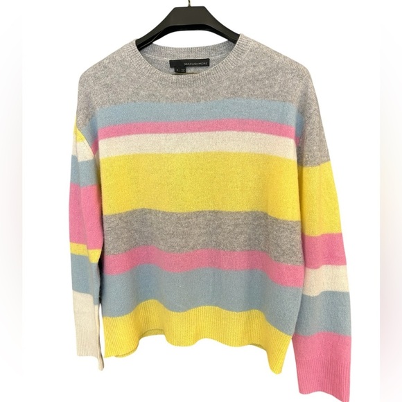 360 Cashmere S bright, light striped purse cashmere sweater in excellent condit - Picture 1 of 10